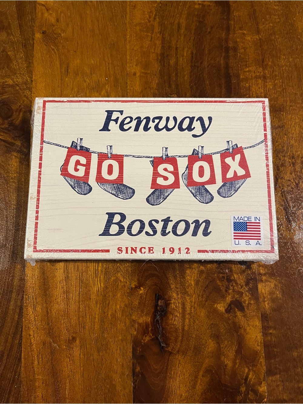 Boston 'Go Sox' Decorative Wall Sign - Red, White, Blue